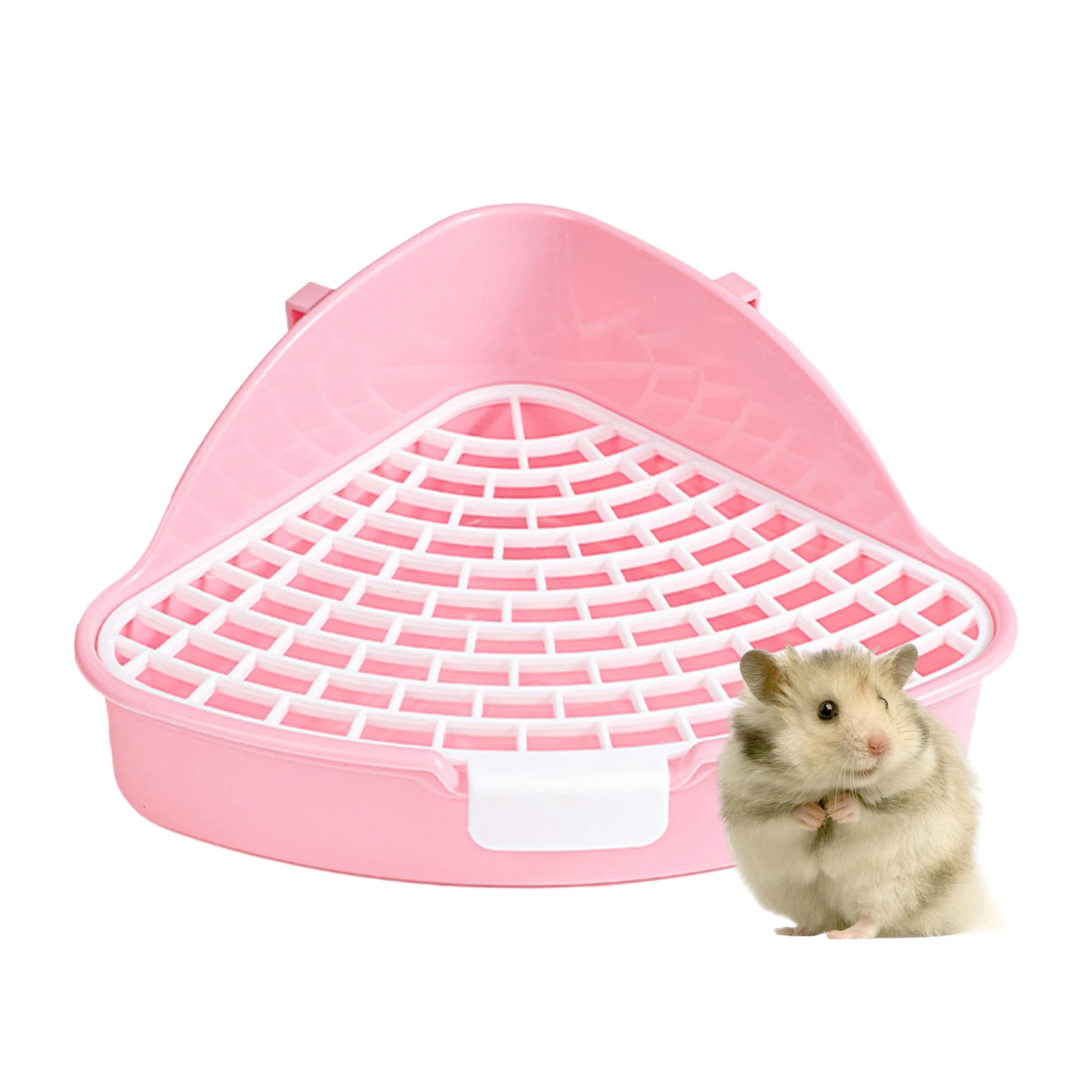 Bandeja de arena para conejos, orinal para animales, entrenador de conejitos, caja de inodoro esquinera para hurón, hámster, dragón, gato, conejillo de indias, suministros holandeses
