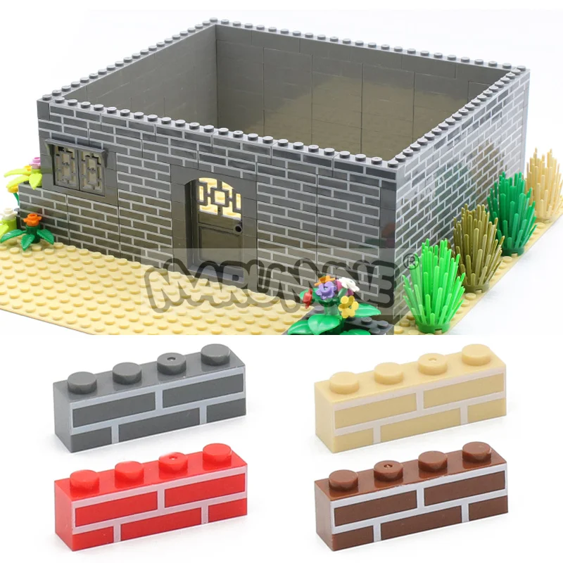 Marumine ladrillos MOC 100 Uds 1x4 casa pared bloques de construcción piezas de cubo compatibles con 15533 piezas de accesorios de Idea de construcción