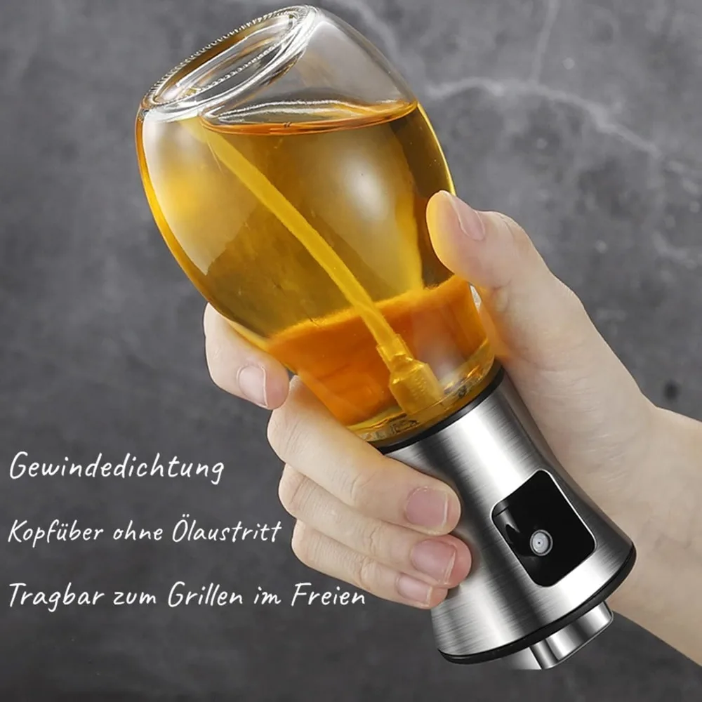 Olla pulverizadora de aceite, pulverizador de aceite para cocinar, botella pulverizadora, barbacoa, freidora de aire multifunción, olla de aceite para hornear de alta presión de vidrio