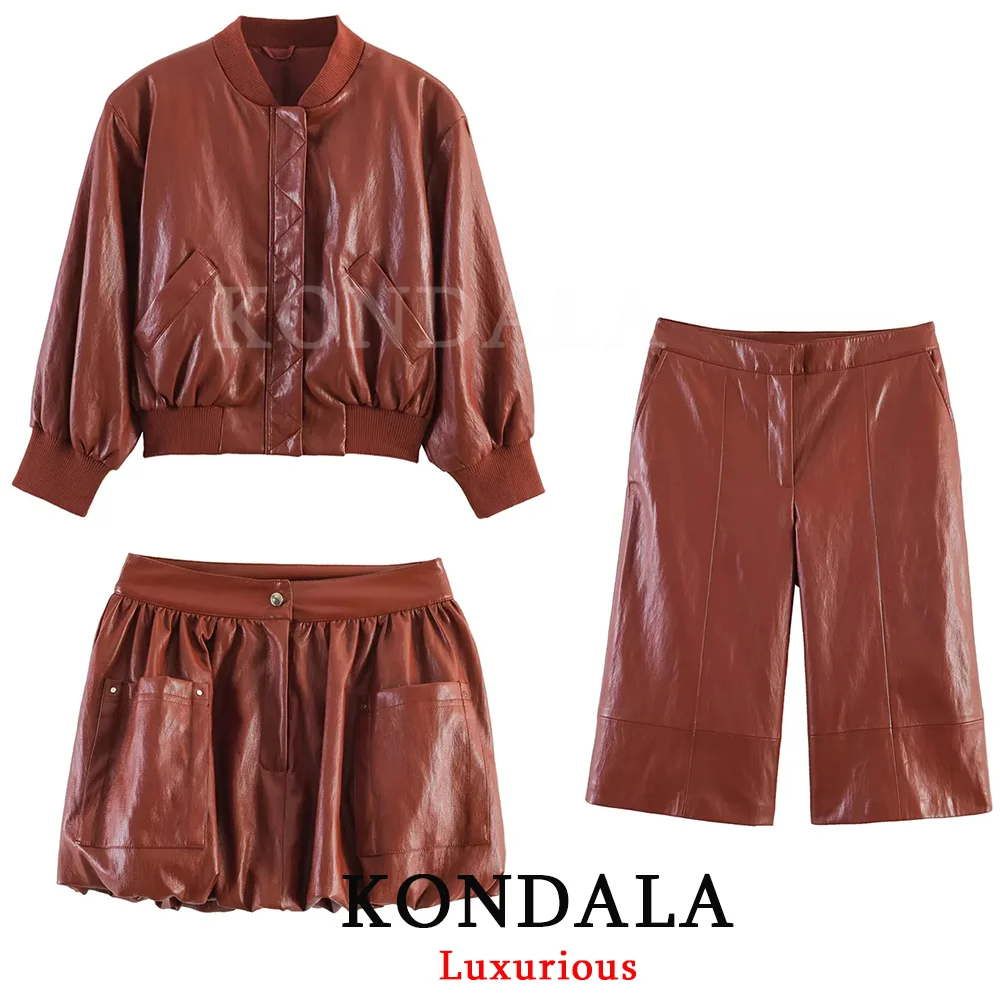 Conjunto Casual Chic KONDALA para Mujer, Shorts con Cierre y Bolsillos, Top con Botones, Minifalda, Moda Primavera Verano 2026