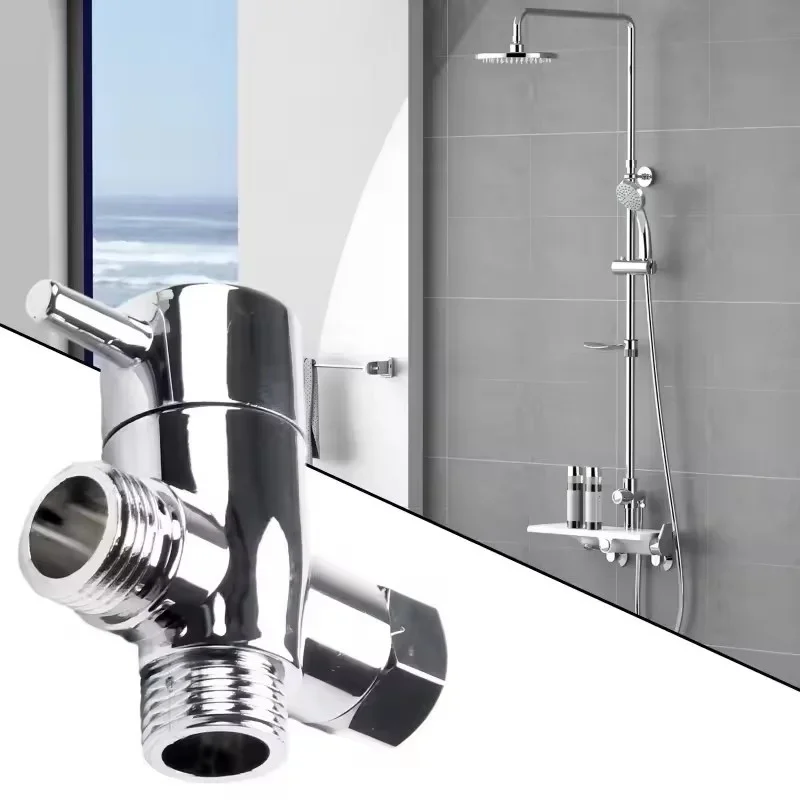 Válvula desviadora de 3 vías, adaptador en T, convertidor para ducha, conector de latón para grifo de agua, separador de agua para grifo de baño