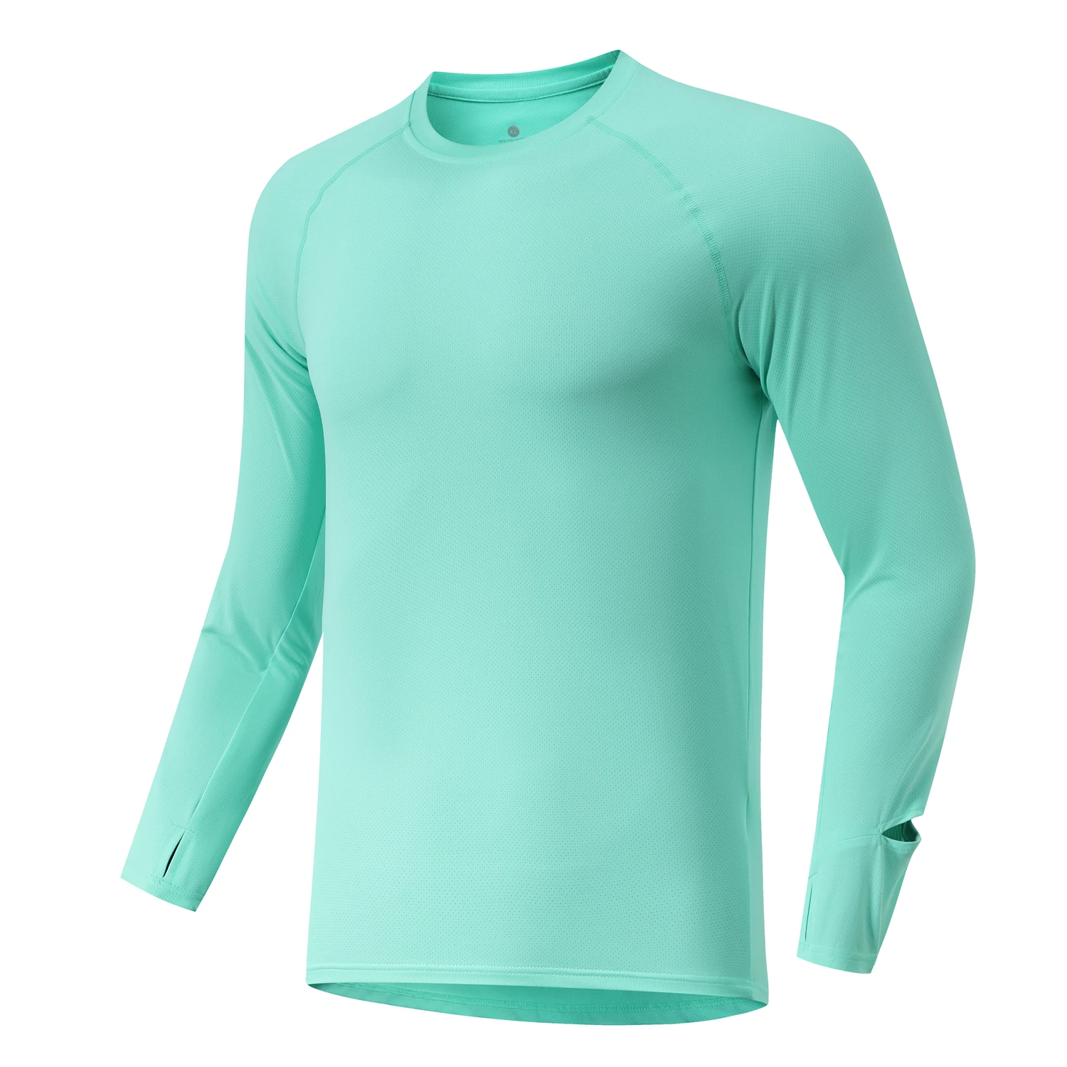 Camiseta para correr de otoño para hombre, camisetas de entrenamiento Anti-UV de manga larga, camisa de entrenamiento con agujero para el pulgar, puño antiestático de secado rápido