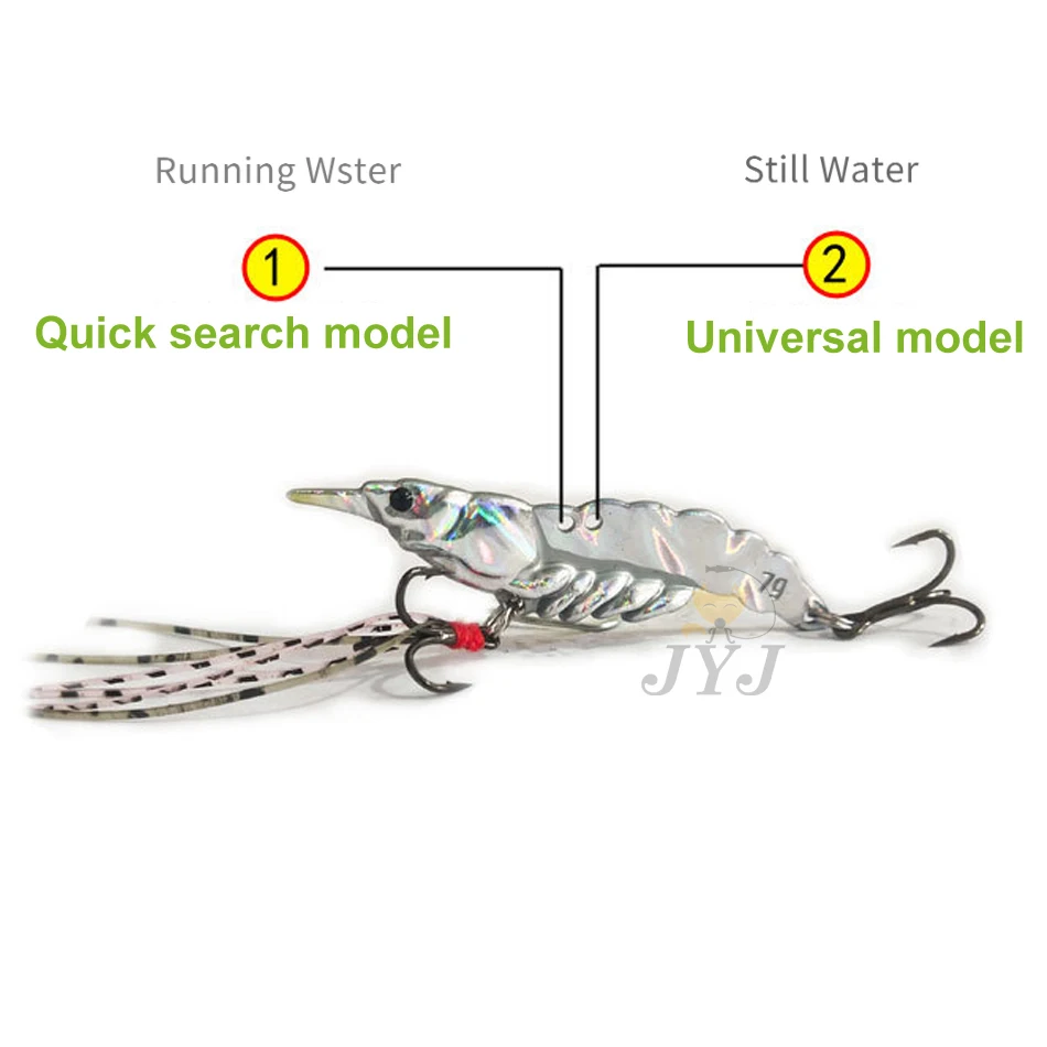 Señuelos tipo camarón de tiro largo, ganchos Wobbler de hundimiento VIB de Metal para Lucio, Walleye Bass con accesorios, 5g/7g/11g/14g, 1 ud.