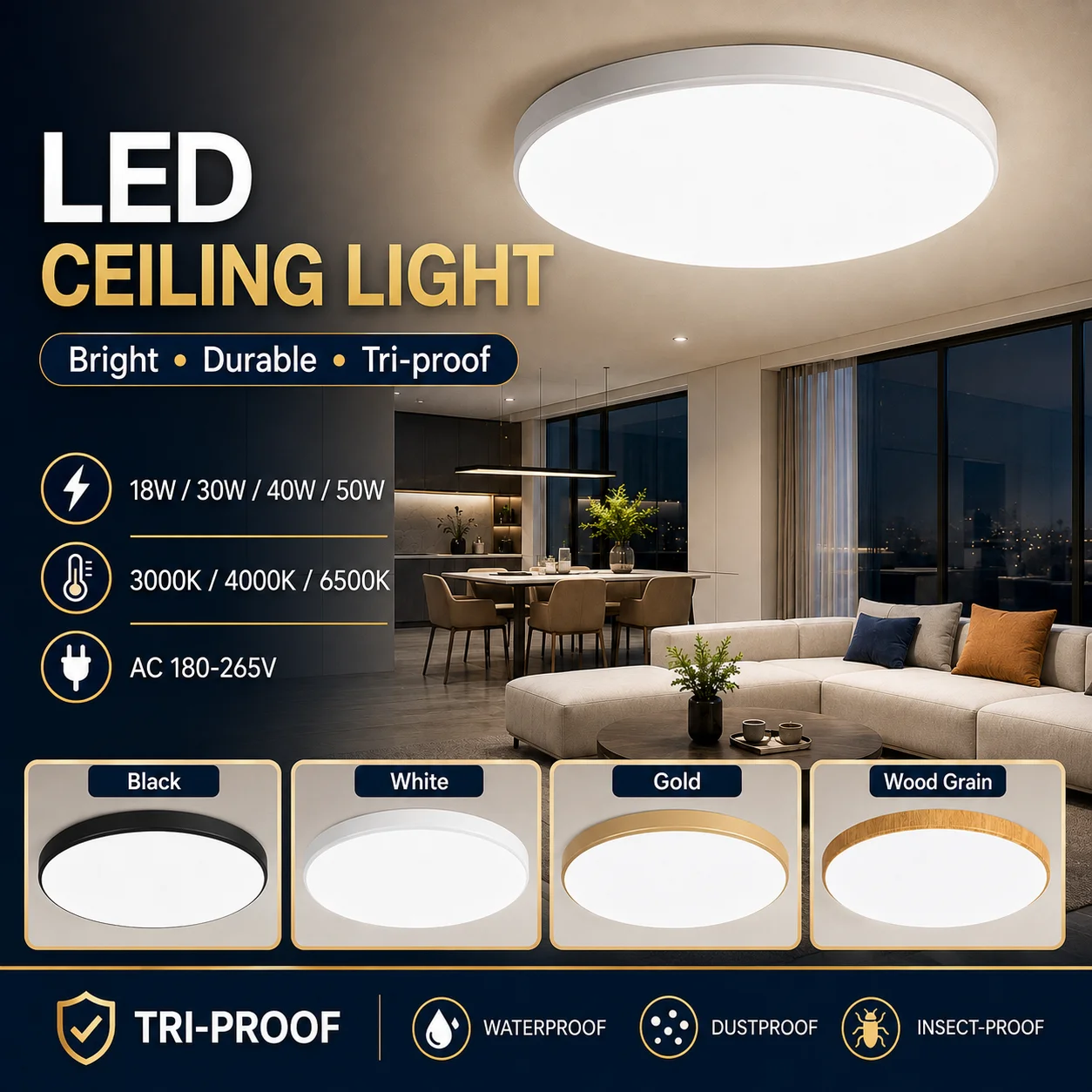 Lámpara de techo Led, candelabro de techo moderno, Panel de iluminación Led de 220V para dormitorio, cocina, hogar, luces de techo ultrafinas