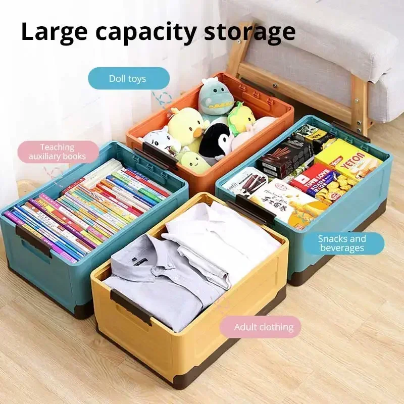 Caja de almacenamiento plegable para el armario, armario de gran capacidad para juguetes, ropa, aperitivos, libros, zapatos, caja de plástico para el hogar y el coche, 1 unidad
