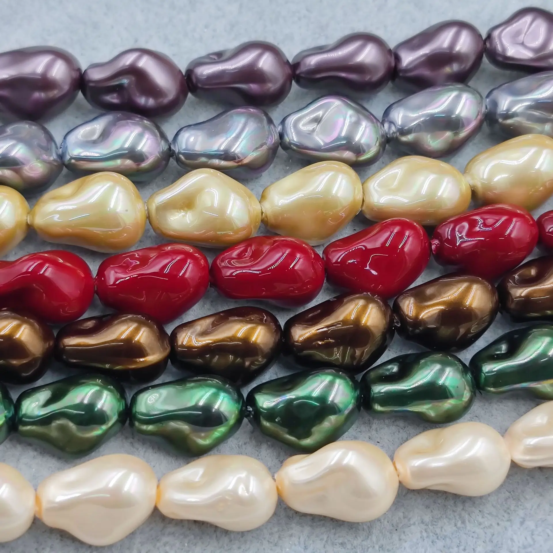 Perlas Barrocas Irregulares con Orificio Recto, Perlas de Concha de Forma Irregular Populares para DIY, Collar de Perlas