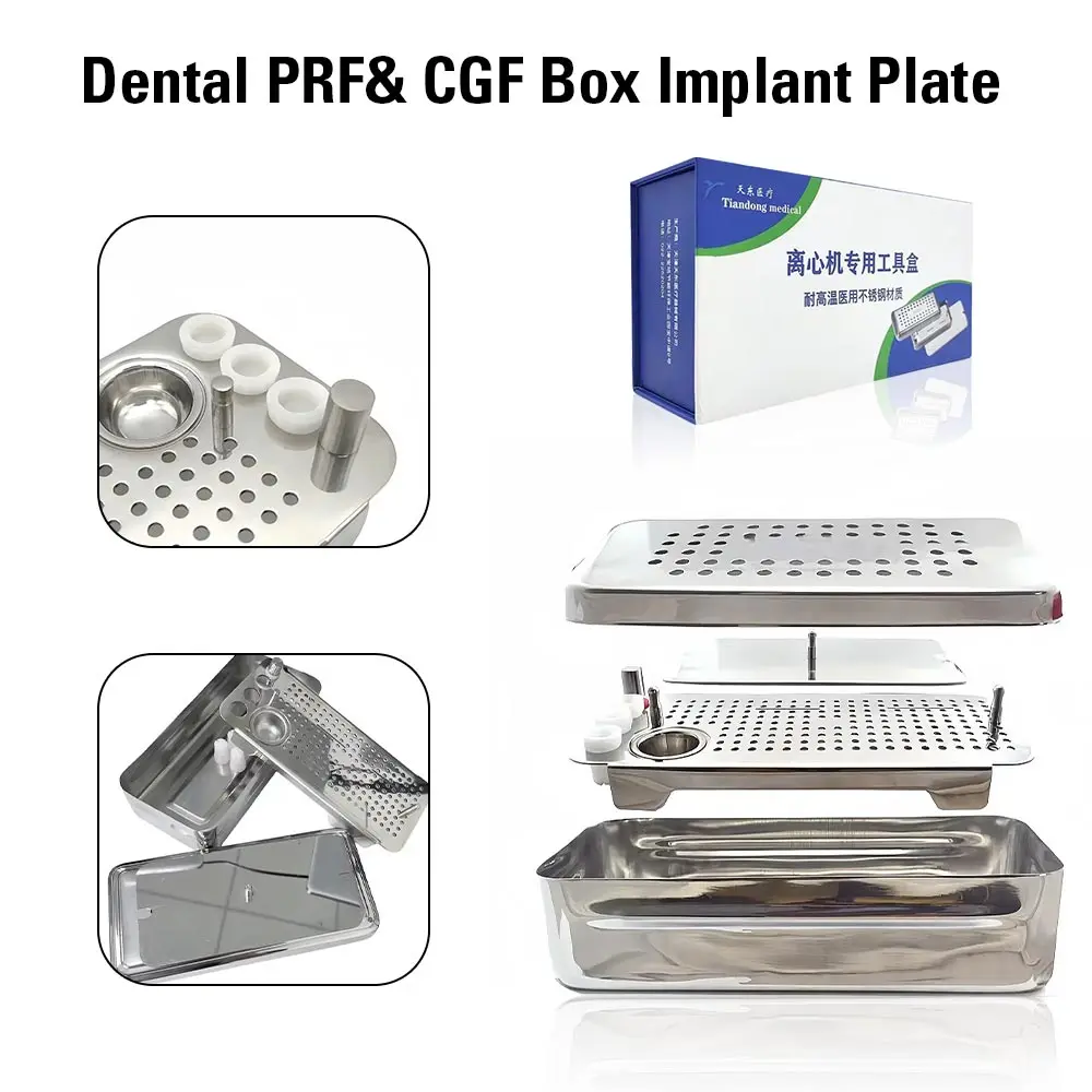 Caja Dental PRF CGF, placa de implante, caja de fibrino rica, Kit de membrana ósea quirúrgica de implante de acero inoxidable, instrumento de cirugía de laboratorio Dental