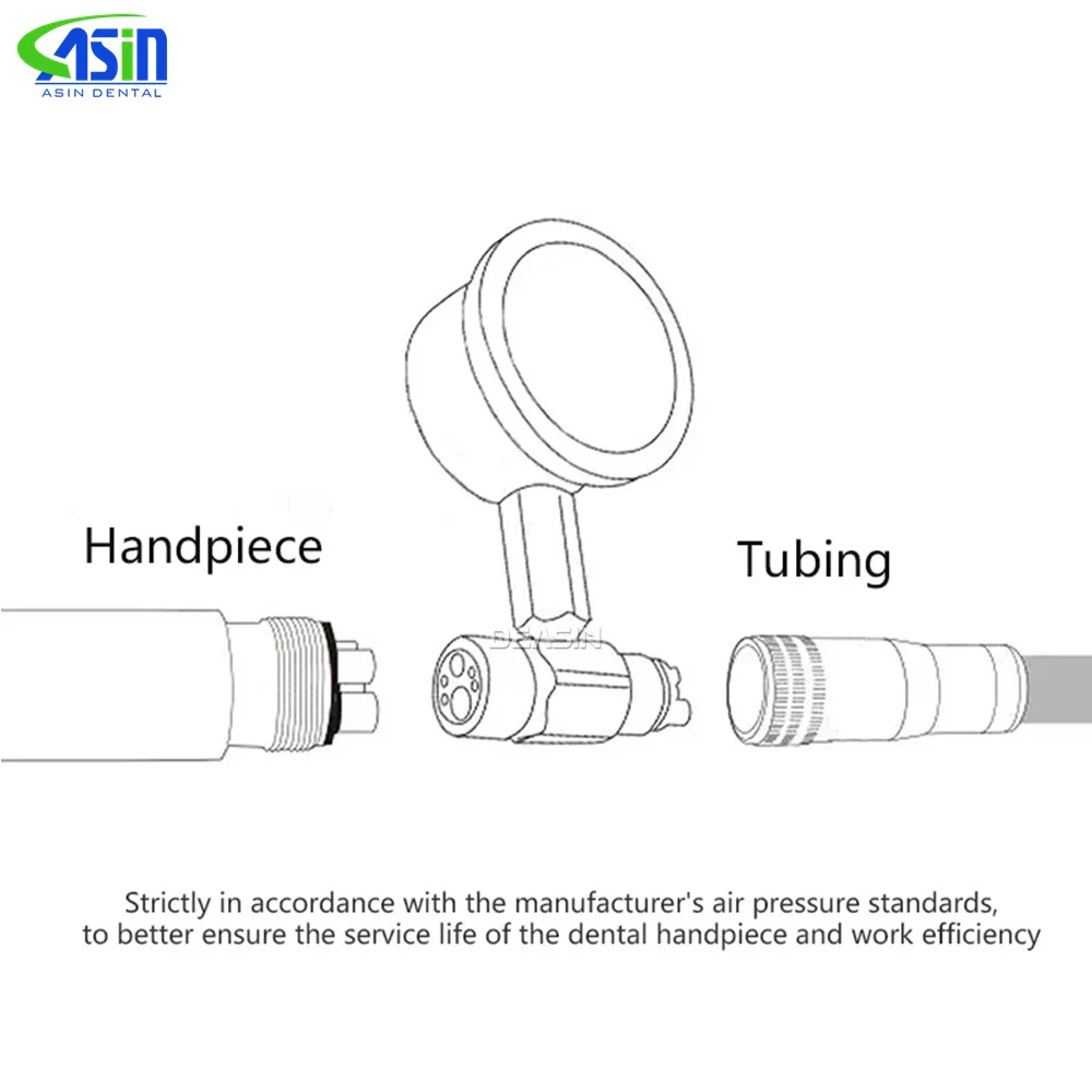 Manómetro de turbina dental, medidor de presión para pieza de mano y sillón dental, manómetro de prueba de presión para compresor