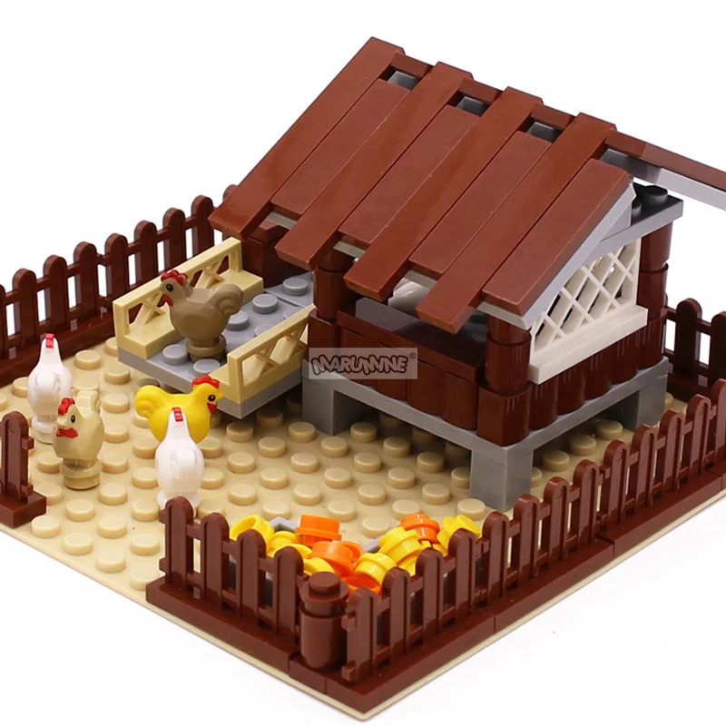 Bloques de Construcción de la Granja Marumine, Ladrillos de Construcción Clásicos MOC, Juego de Ladrillos para Armar una Casa, Kit de Modelo DIY Compatible con 95342pb