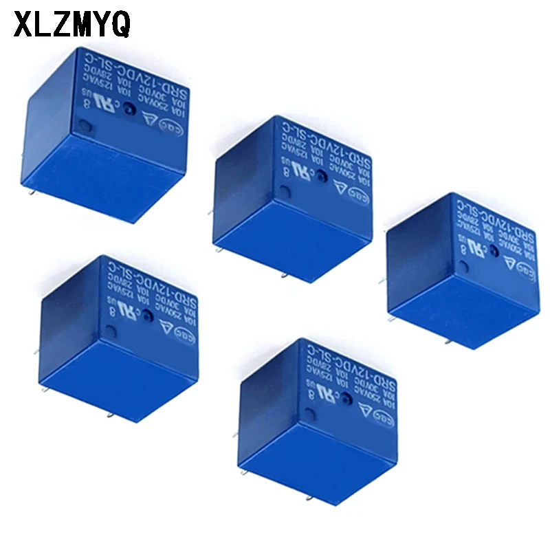 Kit de relé de potencia 100 piezas DC, 5V, 12V, 24V, SRD-05VDC-SL-C, PCB, SRD-12VDC-SL-C, relés, DIY, Kit electrónico