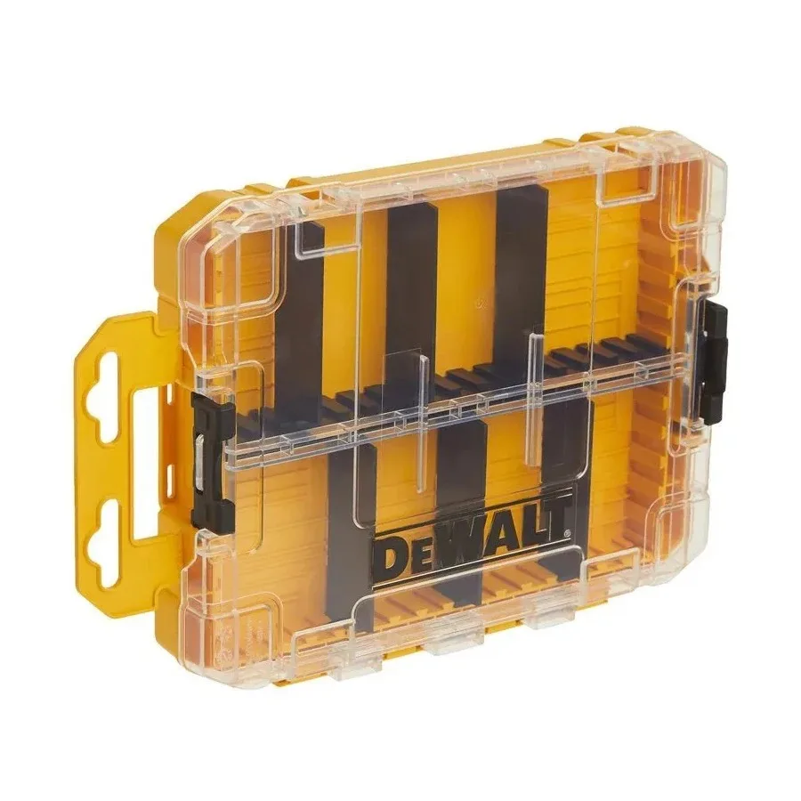 Caja de Almacenamiento Transparente DeWalt, Caja Organizadora con Compartimentos, Material PP Reforzado, para Tornillos y Accesorios, Apilable