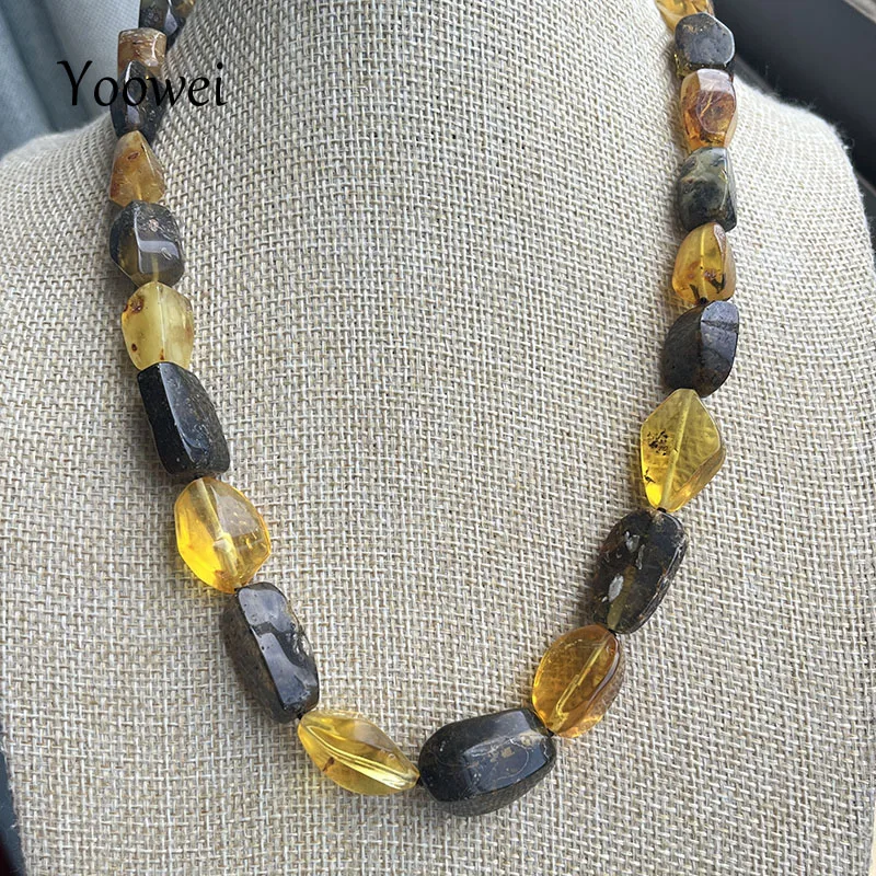 Yoowei-collar de ámbar 100% Natural para regalo, cuentas médicas originales bálticas europeas, hermoso proveedor de joyería curativa única