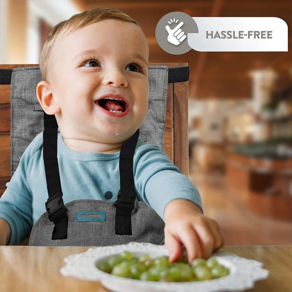Arnés de asiento de seguridad portátil para silla alta de bebé para niños pequeños, funda de asiento de refuerzo fácil esencial para viajes de bebé para comer infantil