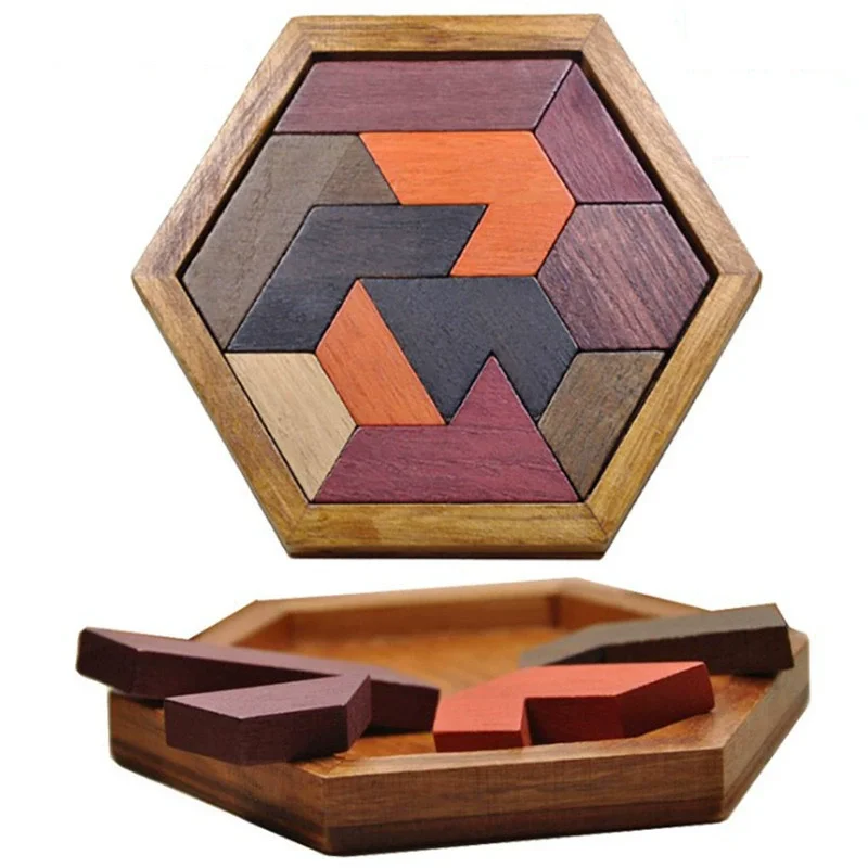 Rompecabezas de madera con forma geométrica, rompecabezas para niños, rompecabezas, juguetes de madera no tóxicos para niños educativos