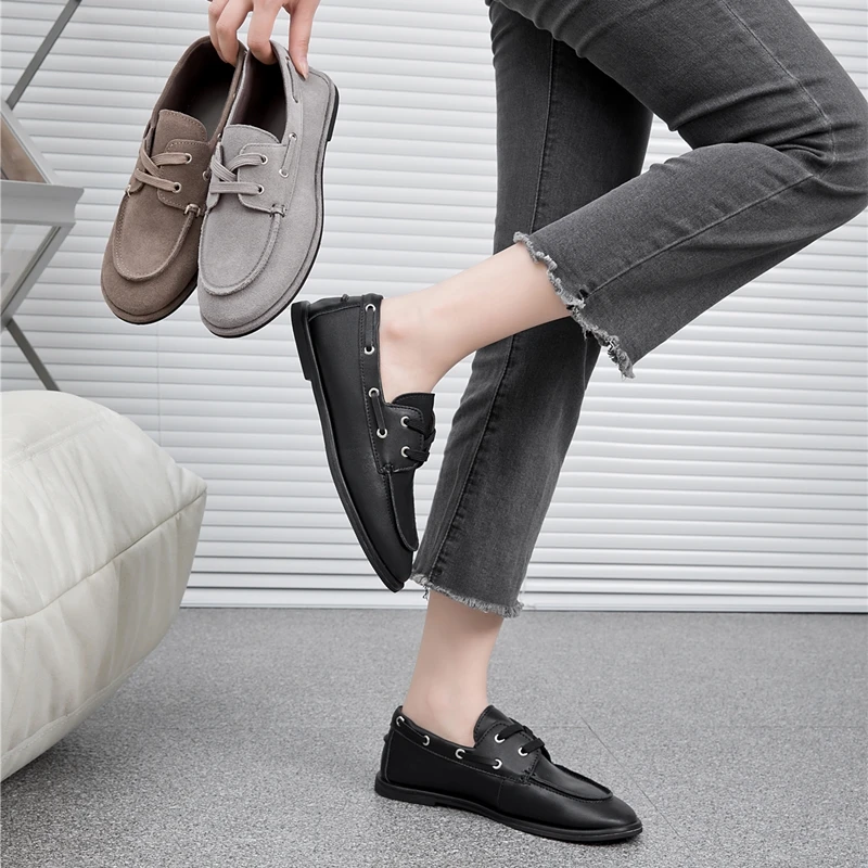 Nuevos Mocasines Planos Retro para Mujer 2026, Zapatos Mary Jane con Punta Redonda, Talla Grande, Cuero Genuino, Cómodos