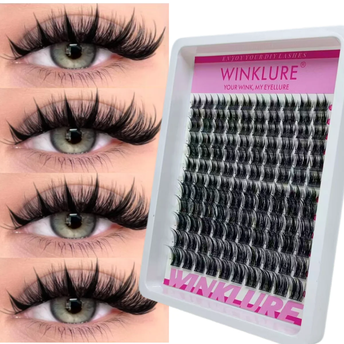 WINKLURE - Grupos de Pestañas Manga, Pestañas Naturales con Efecto de Hada, Extensiones de Pestañas Esponjosas, Pestañas Individuales para Cosplay de Anime