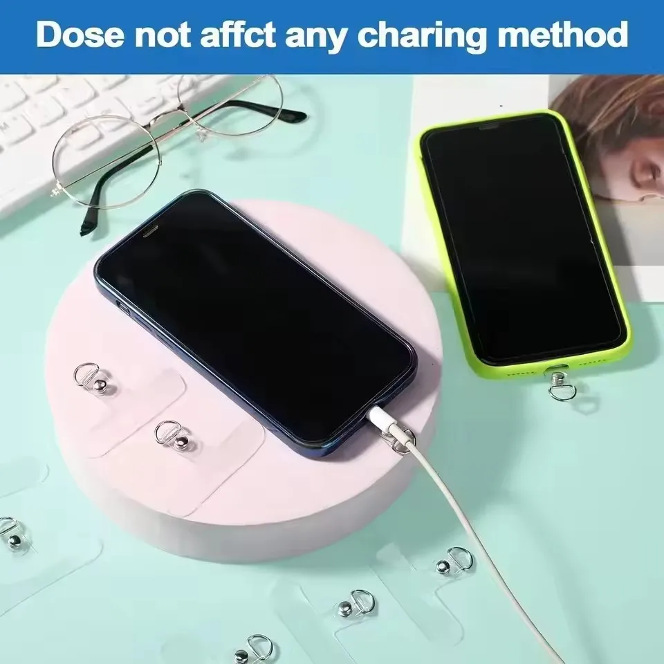 Correa de Muñeca Universal Transparente y Desmontable para Teléfono, con Clips, Parches y Sujetadores para Samsung, iPhone y Huawei