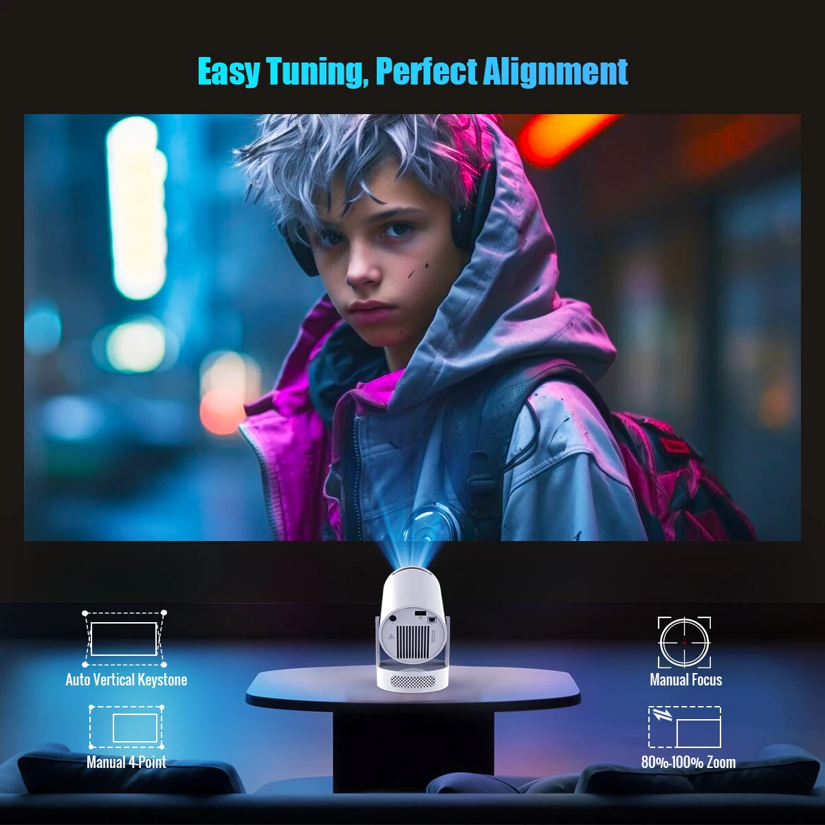 Proyector Magcubic HY300 PRO + 8K Android 14 Dual Wifi6 Allwinner H726 BT5.4 1080P 1280*720P Proyector de cine en casa para exteriores