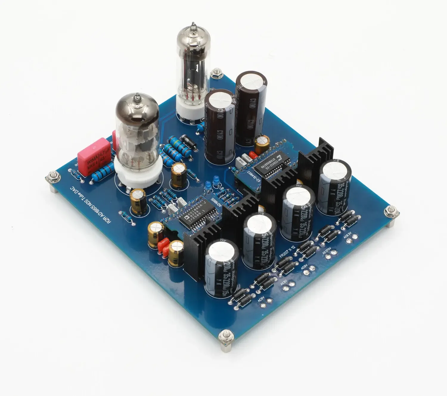 Tablero DAC del tubo de la arquitectura AD1865 NOS de R2R con los tubos 6N11 + 6Z4