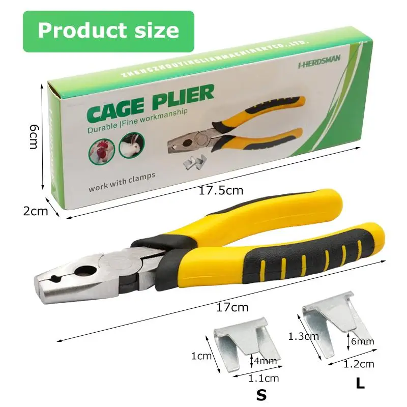 Abrazadera de reparación de instalación de jaula para mascotas, alicates para jaula de encuadernación para jaula de codorniz y pollo, alicates para abrazadera de conejo y pájaro con Clips de hebilla para jaula de clavos