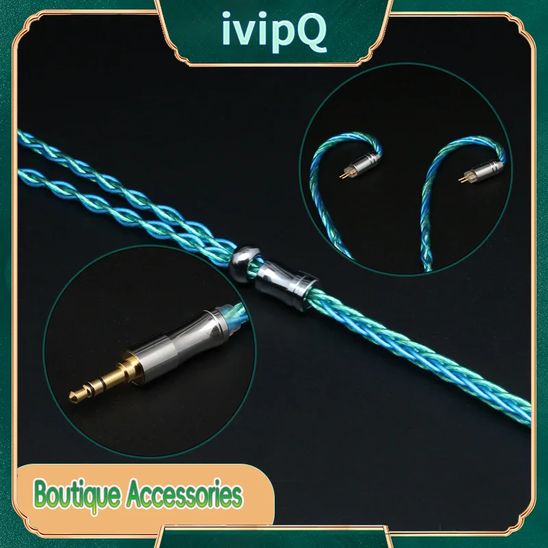 Cable para auriculares IEM con revestimiento de plata y grafeno, 8 núcleos, oro, plata, paladio, 2,5/3,5mm/4,4mm, MMCX 0,78, 2 pines, IE900, N5005, para F1
