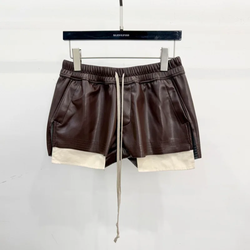HKSH, pantalones cortos de cuero PU estilo Tide RO para mujer, ropa de calle, bolsillo de moda, cómodos, nuevos, versátiles, elegantes y oscuros, Capris Punk Y2K H2512