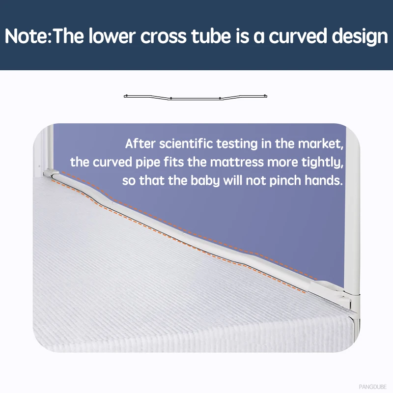 PANGDUBE 1 barrera de seguridad para cuna de bebé, protección lateral para cuna, barrera para niños pequeños, protección contra que el bebé se caiga de la cama, montaje con tornillos o colchón integrado en el marco de la cama.