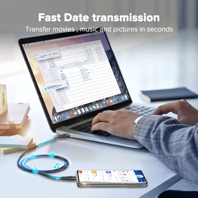 QOOVI-Cable de datos de carga rápida QC3.0, cargador de USB-C para Xiaomi, Samsung, Huawei, OnePlus, Poco F3, 3M, 7A, USB tipo C