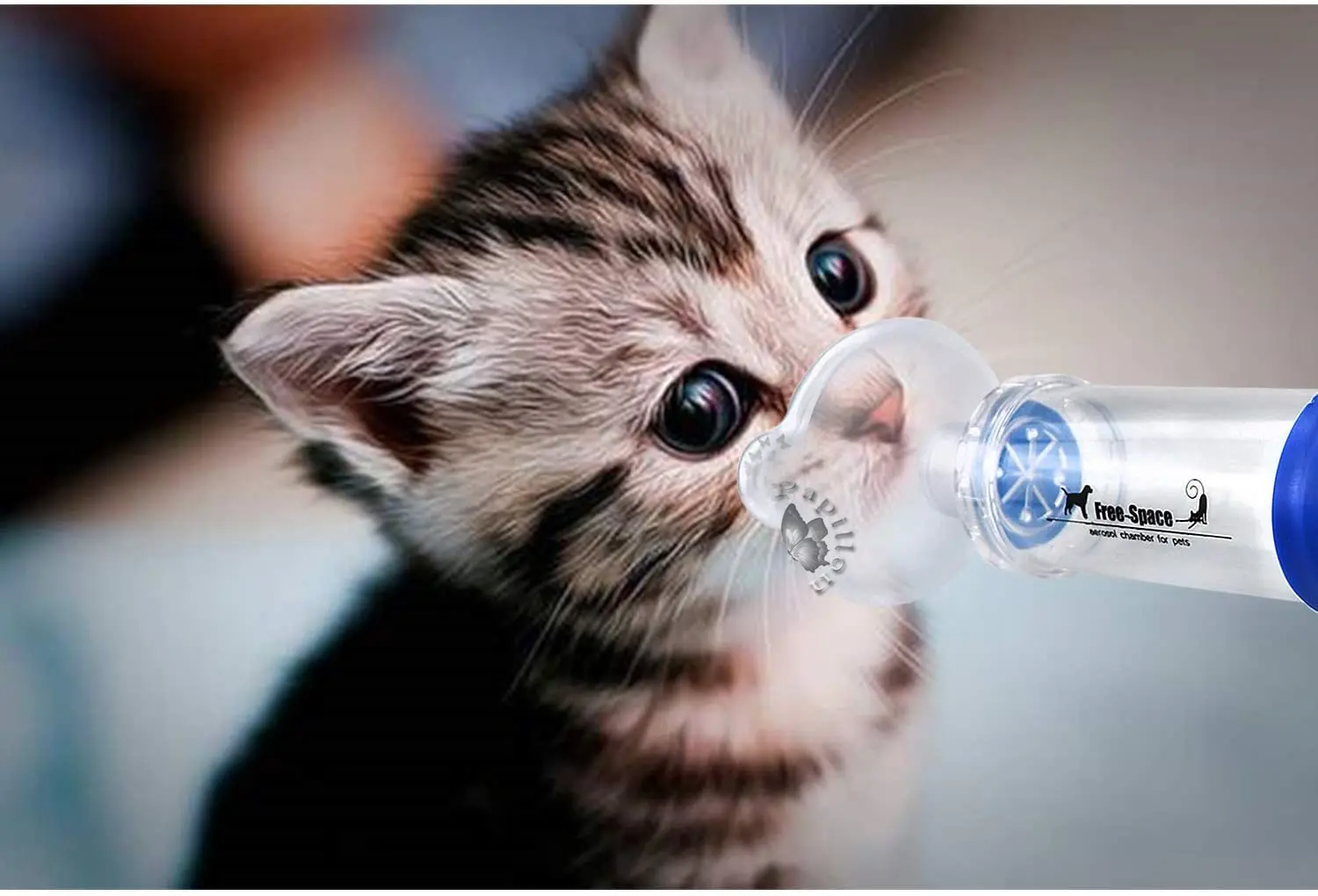 Inhalador espaciador para perros y gatos, cámara de Aerosol, felino, Cannie, incluye máscara de 3 tamaños e instrucciones