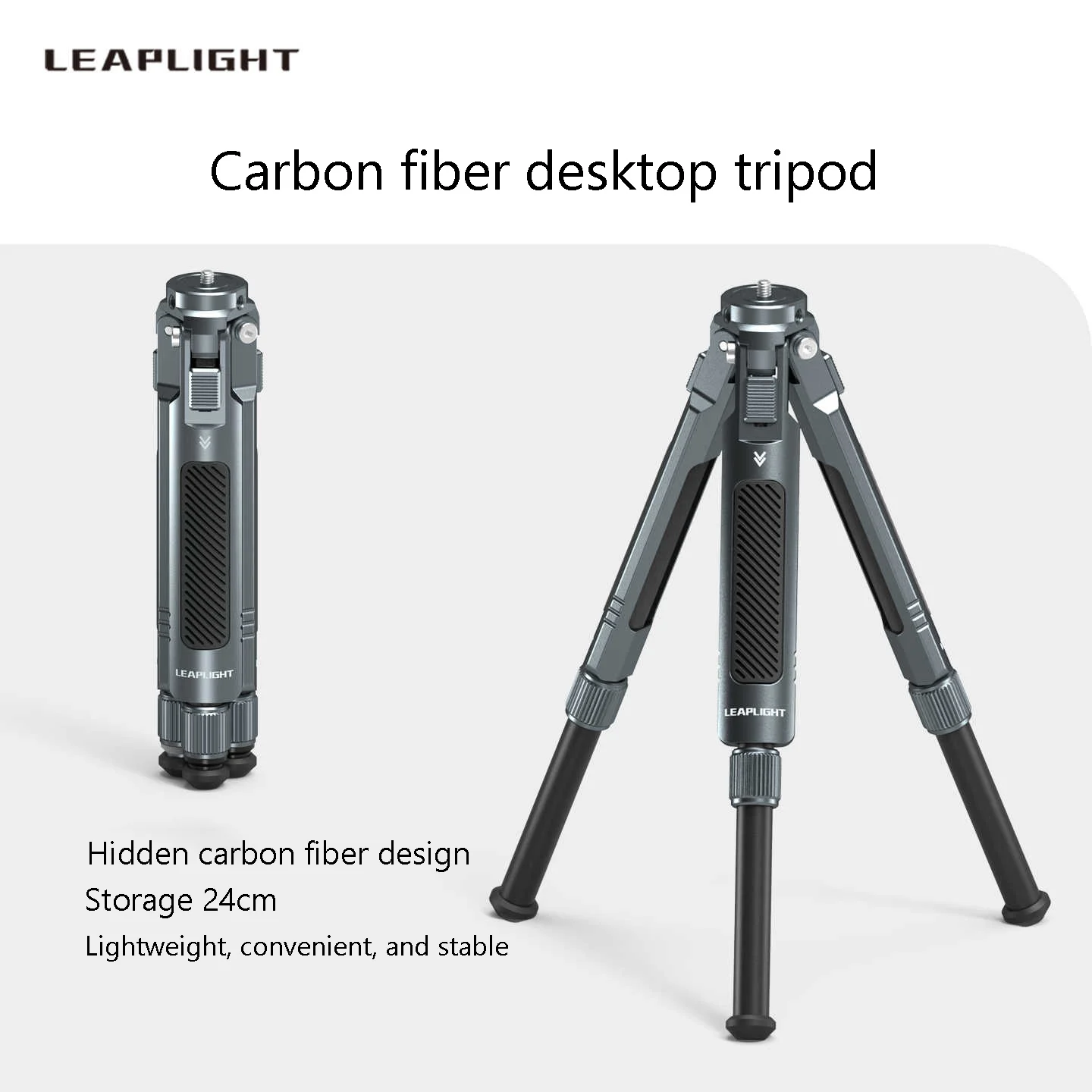 Nuevo Trípode Telescópico de Fibra de Carbono para Cámara, Trípode de Escritorio con Cabezal de Bola de 1/4 para DJI Ronin RS4 MINI Gimbal, Cámara DSLR, Video VLOG