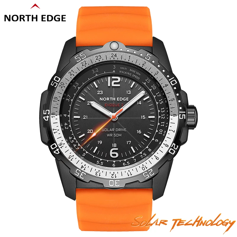 NORTH EDGE EVOQUE 2 reloj militar Digital para hombre, reloj de pulsera deportivo ambiental con energía Solar para hombre, relojes luminosos resistentes al agua 50M