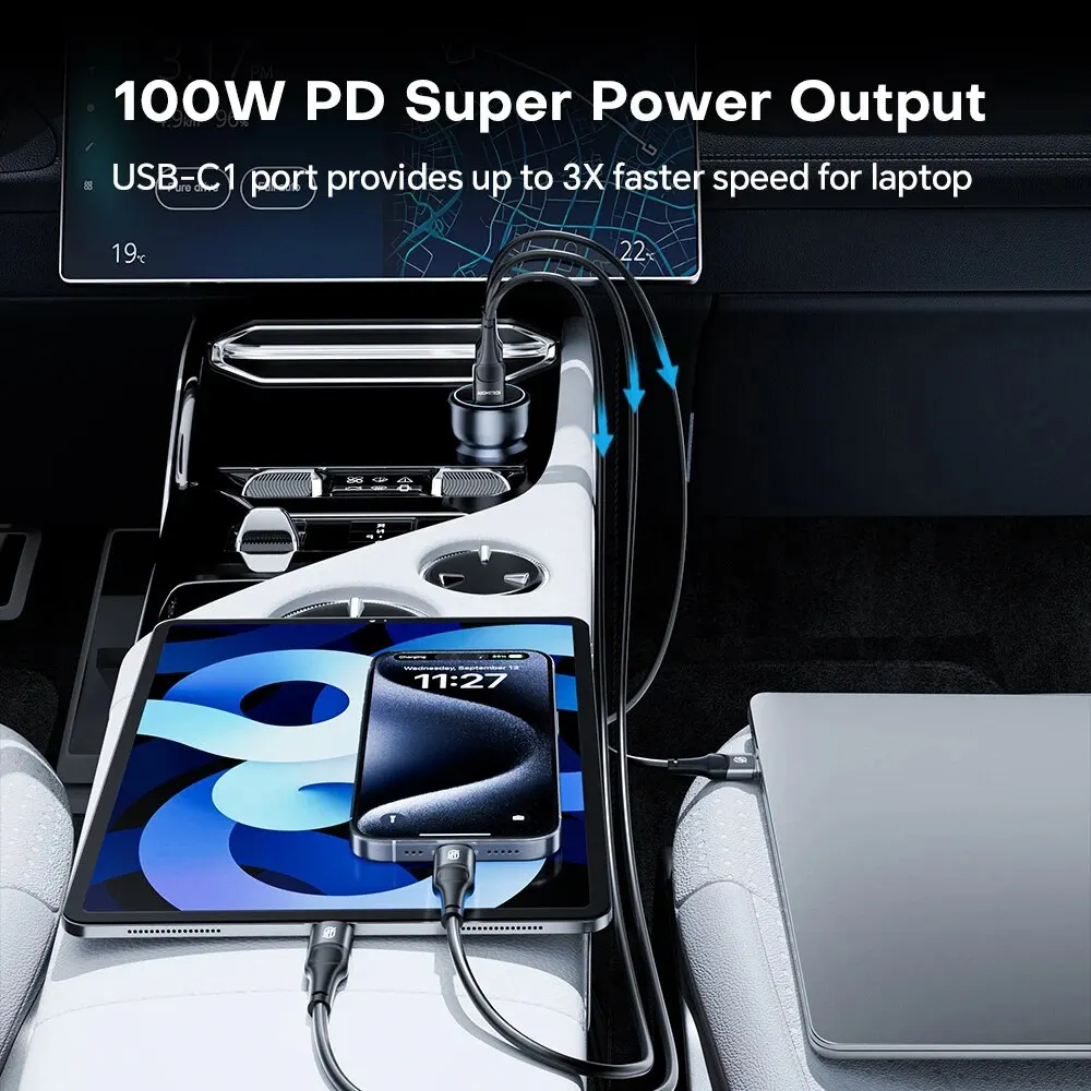 Cargador de coche ASOMETECH 138W USB tipo C cargador GaN 100W 65W 45W 20W PPS PD QC3.0 cargador rápido para ordenador portátil iPhone 15 Samsung S23