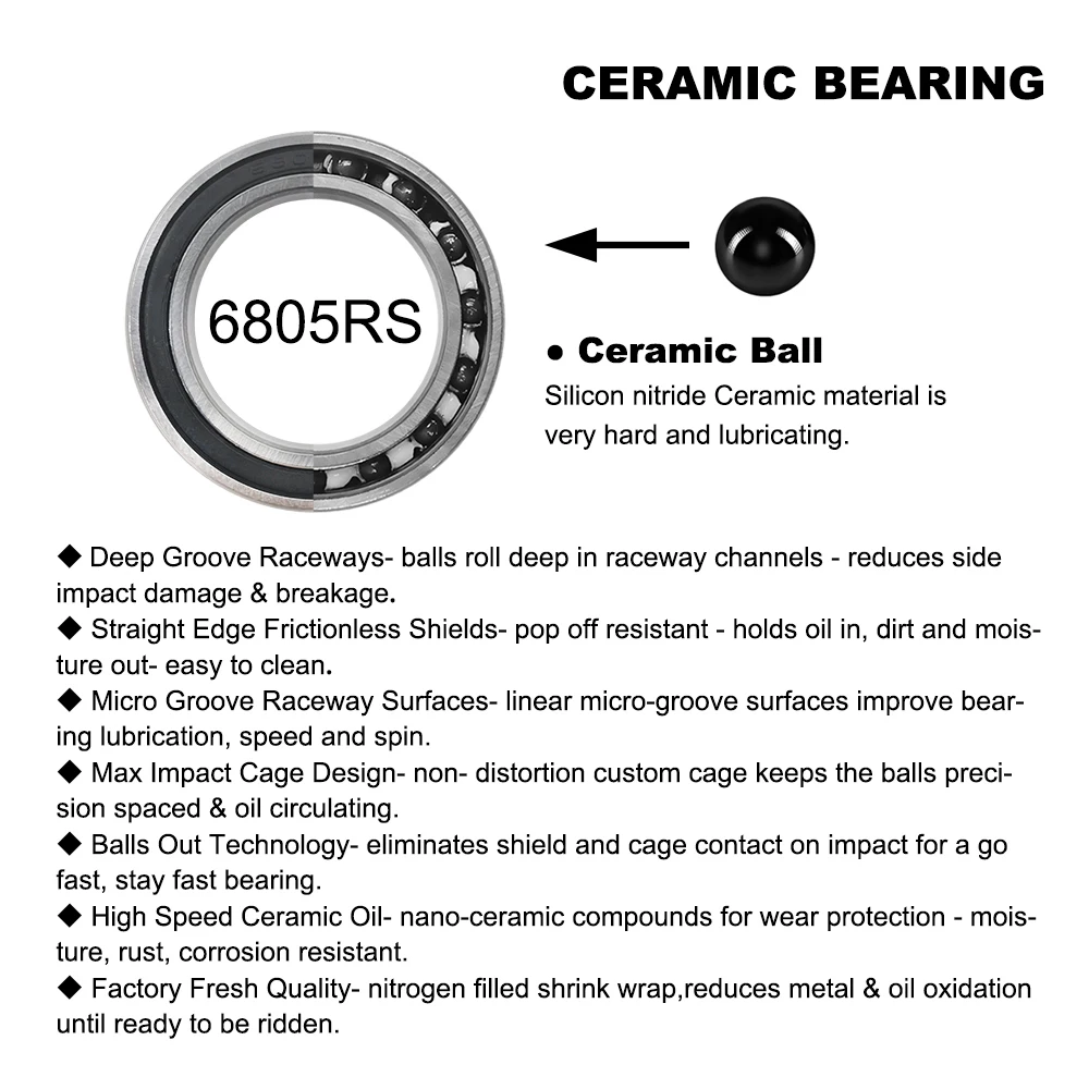 Soporte inferior de cerámica para bicicleta, piezas de manivela para bici de carretera, BB86, BB92, PF4124, PF4130, PF41DUB, 41mm, 24mm, 30mm, 29mm, DUB Gxp 105