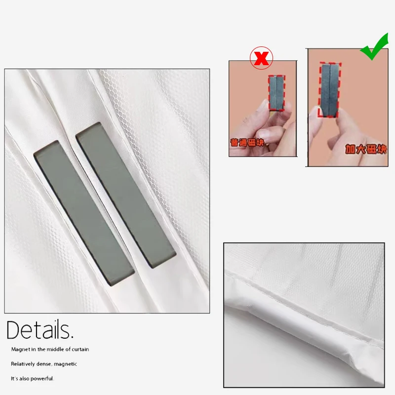 Mosquitera Magnética para Puerta, Cortina Mosquitera a Medida, Pantalla Mosquitera para Puerta con Cierre Automático, Malla Invisible