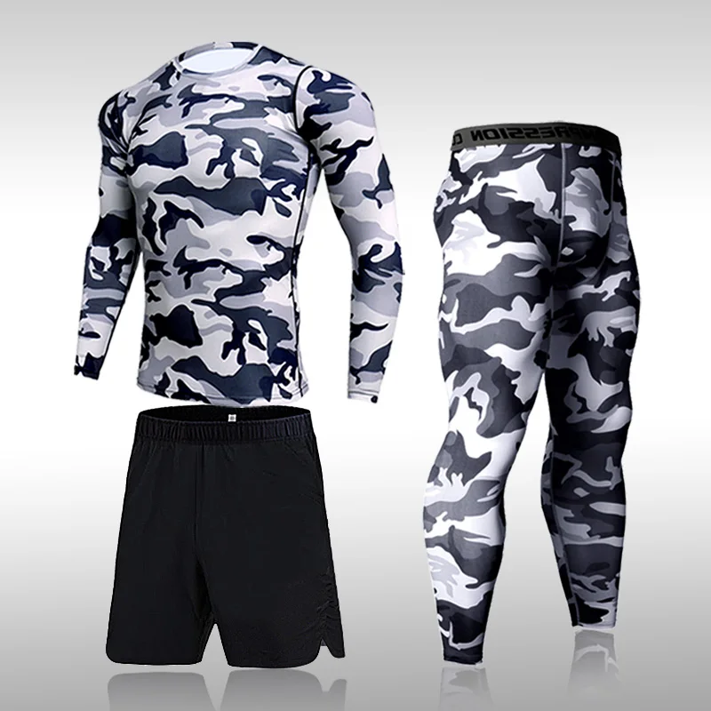 Trajes deportivos de compresión para hombre, mallas de gimnasio, ropa de entrenamiento, conjunto para correr, chándal Rashguard, ropa deportiva para hombre
