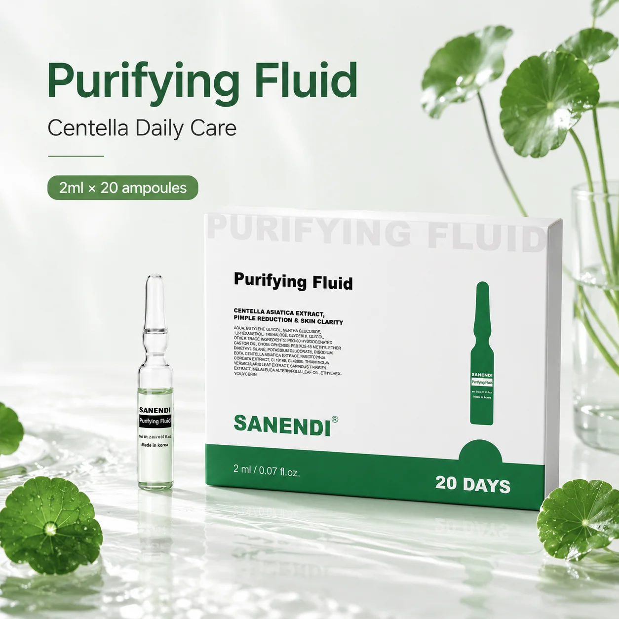Kit Reparador para Piel con Problemas Sanendi, Suero BBGLOW Hidratante y Purificante, Cuidado Facial Diario, Ampollas Coreanas para el Cuidado de la Piel, Esencia de Salón de Belleza