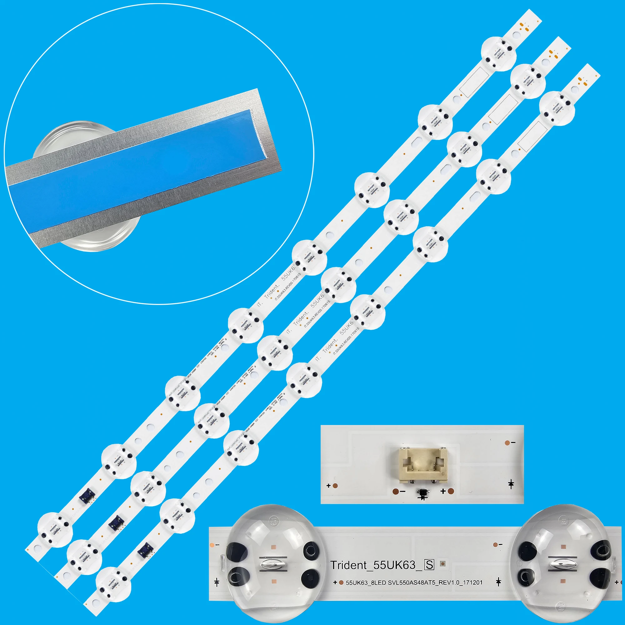 Tira de LED para iluminación trasera para 55UM7000PLC 55UM7050PLC 55UM7100PLB 55UK6200PLA 55UK6300MLB 55UK6470PLC 55UN7103LB