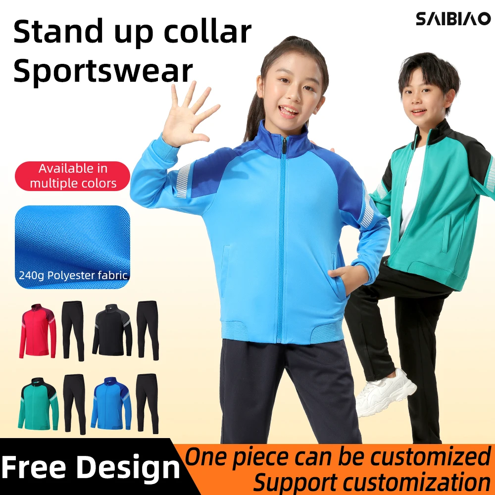 Chándal de fútbol de manga larga para adultos, abrigo, Jersey, chaqueta de uniforme de fútbol, ropa deportiva de entrenamiento para equipo de fútbol sala para niños