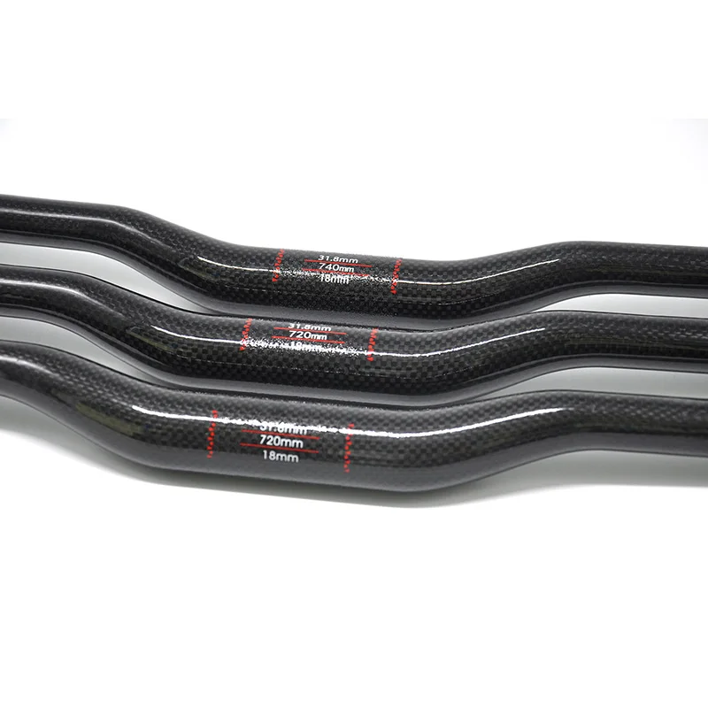 Manillar de Carbono NO TRADEMARK para Bicicleta de Montaña, Manillar de Carbono MTB 3K 31.8*600 760mm, Manillar en Forma de Golondrina