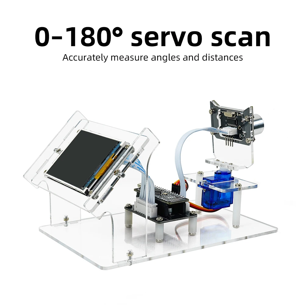 Módulo de Sensor de Radar Ultrasónico, Kit DIY de 5V CC, Programa Gráfico HXFB Compatible con Arduino, Detección de Distancia para Estudiantes