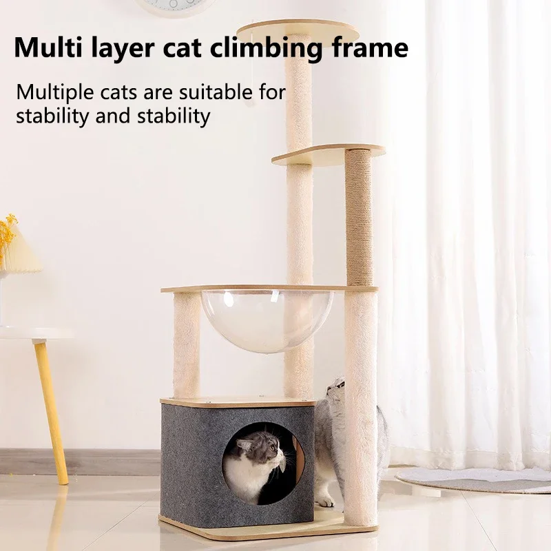 Nuevo marco de escalada para gatos, cápsula espacial de lujo, Villa grande para gatos, juguetes para gatos para las cuatro estaciones, juego Universal para dormir, suministros para mascotas todo en uno