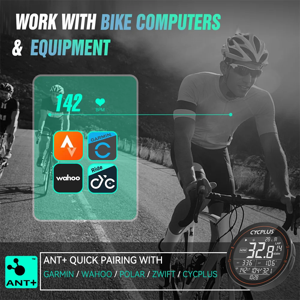 CYCPLUS Sensor de ritmo cardíaco brazalete cinturón de muñeca Bluetooth ANT + Monitor de Fitness para Garmin Wahoo GPS bicicleta ordenador