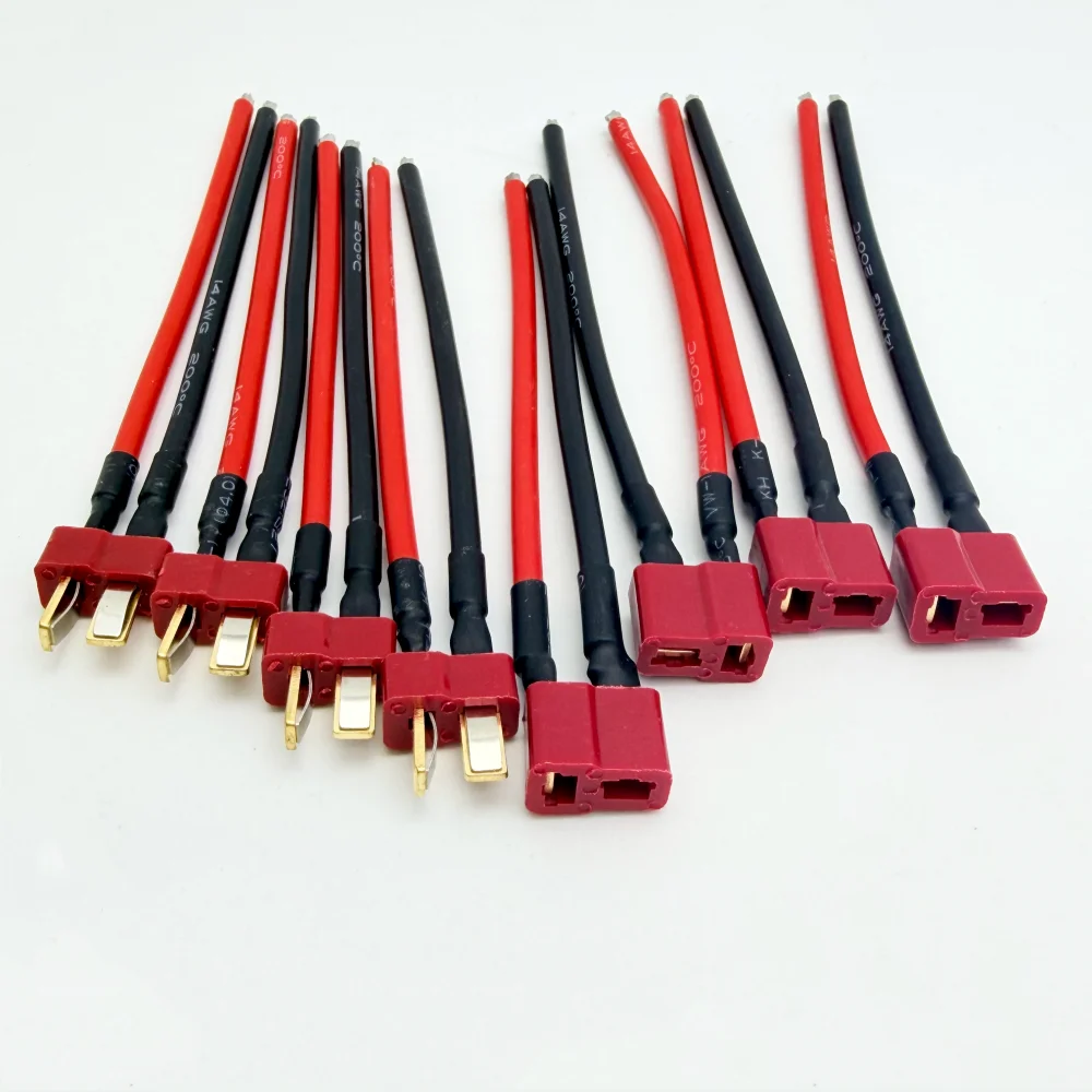 4 Conectores Deans T Macho/Hembra con Cable de Silicona Suave 14AWG para Batería Lipo RC, Cable de Expansión, Venta al por Mayor