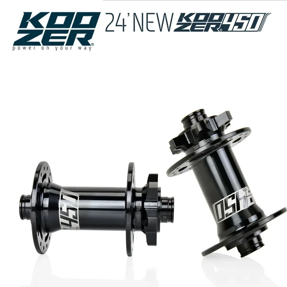 Koozer 450 bujes delanteros de bicicleta de grava CX 5x100mm QR 9x100mm TA 12x100 a través de 28H 32H agujeros 6 pernos freno de disco de carretera