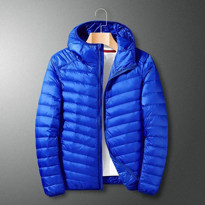UETEEY 2024 Otoño Invierno chaqueta de plumón de pato blanco para hombre peso ligero cálido impermeable Casual al aire libre portátil abrigos acolchados para hombre