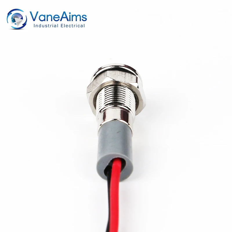 VaneAims 6mm Metal LED luz indicadora montaje en Panel lámpara de señal pequeña rojo azul amarillo verde blanco 220V 24V 12V 6V 3V
