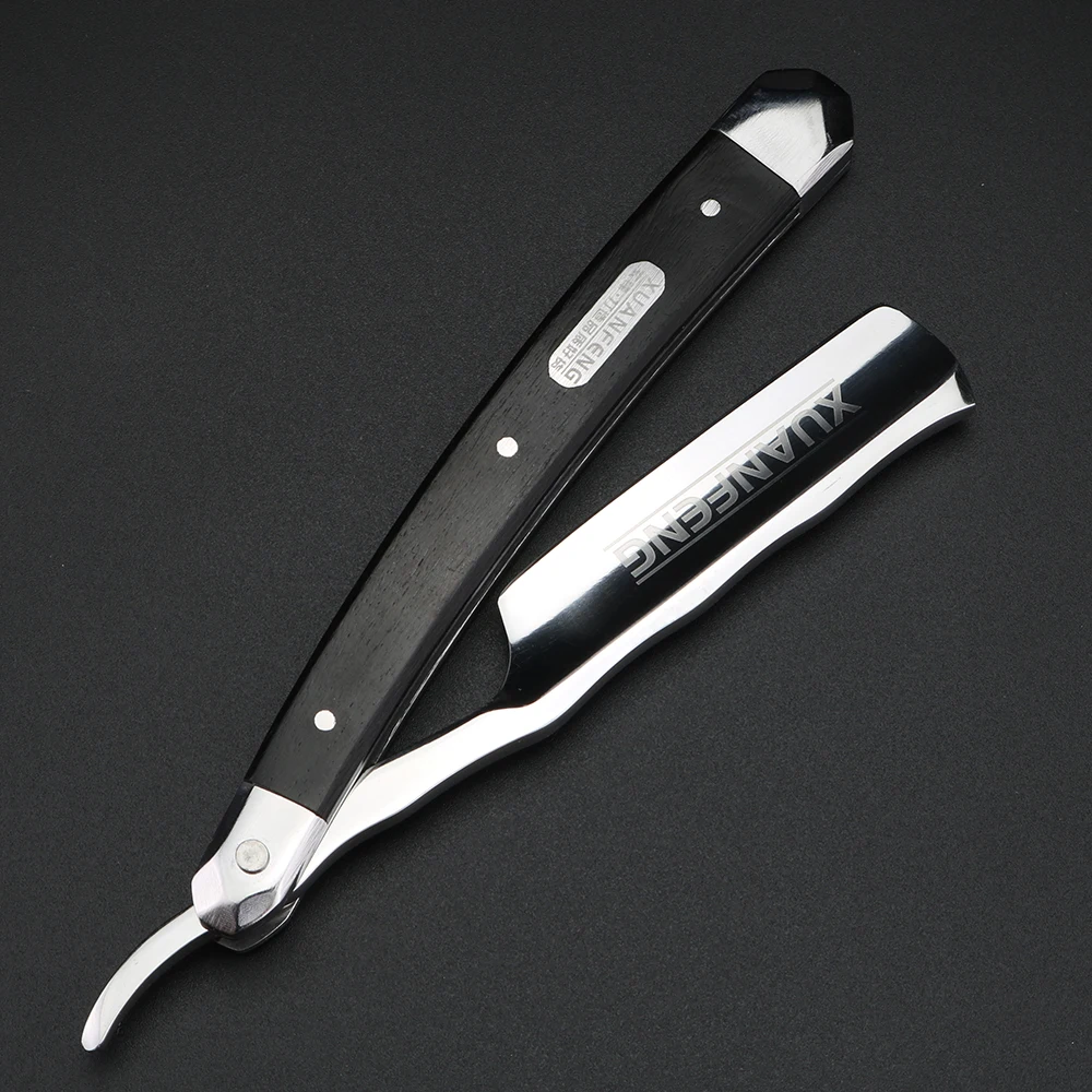 XUANFENG-maquinilla de afeitar plegable para hombre, maquinilla de afeitar recta afilada de alta dureza, acero 440C