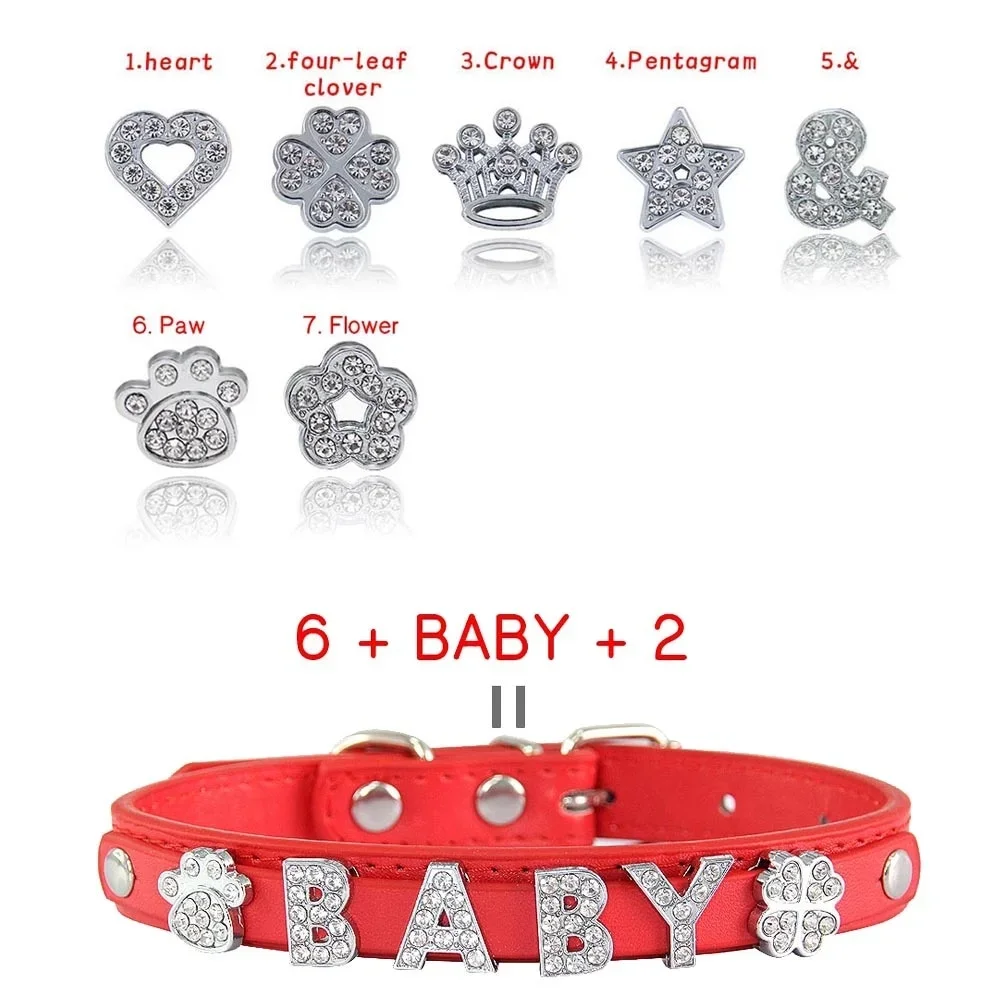 Collares para perros y cachorros con diamantes de imitación ostentosos, Collar personalizado para perros pequeños, gatos, Chihuahua, Collar personalizado, dijes con nombre gratis, accesorios para mascotas