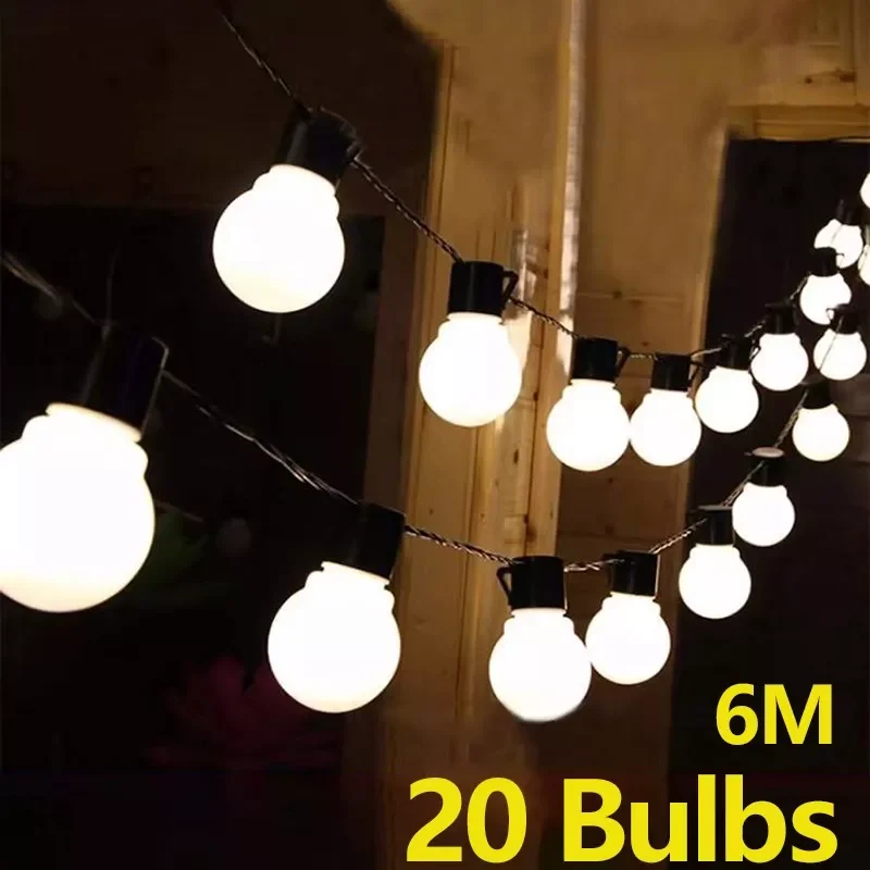Bombilla de globo G50, guirnalda de luces LED para exteriores, calle, boda, jardín, Patio, decoración navideña