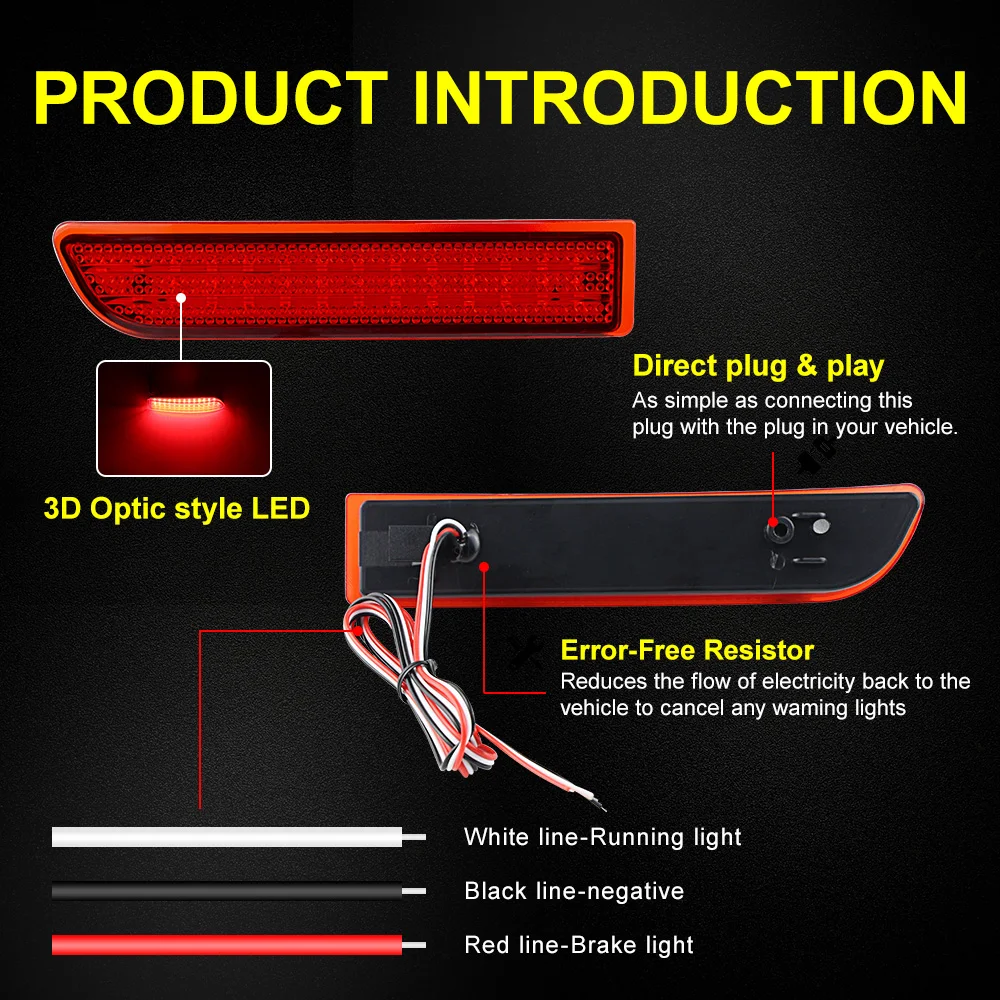 2 uds lente roja/ahuma luz trasera LED freno de estacionamiento parachoques trasero luz antiniebla lámpara para Toyota RAV4 2006 2007 2008 09-2012